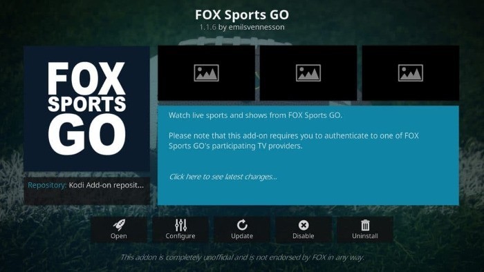 add-on fox-sports-kodi