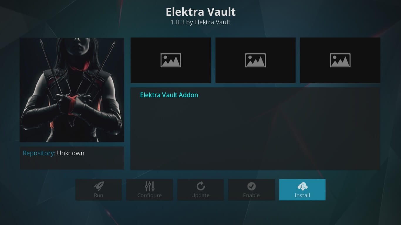 Elektra Vault در تنظیمات Kodi